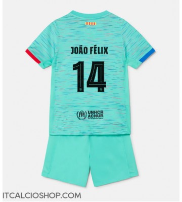 Barcelona Joao Felix #14 Terza Maglia Bambino 2023-24 Manica Corta (+ Pantaloni corti)